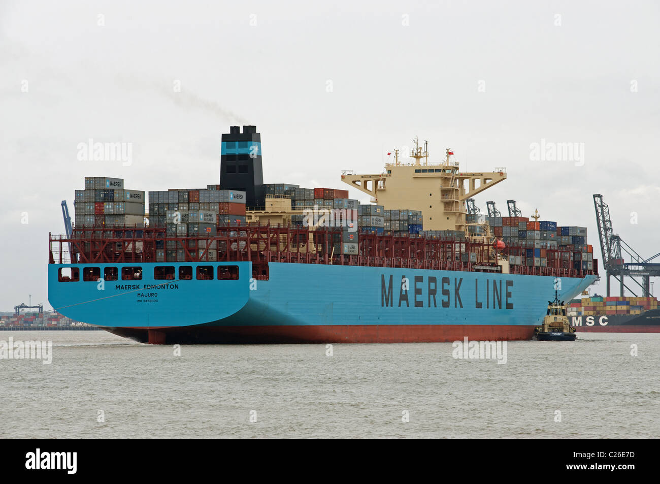 Containerschiff MAERSK Edmonton Stockfoto