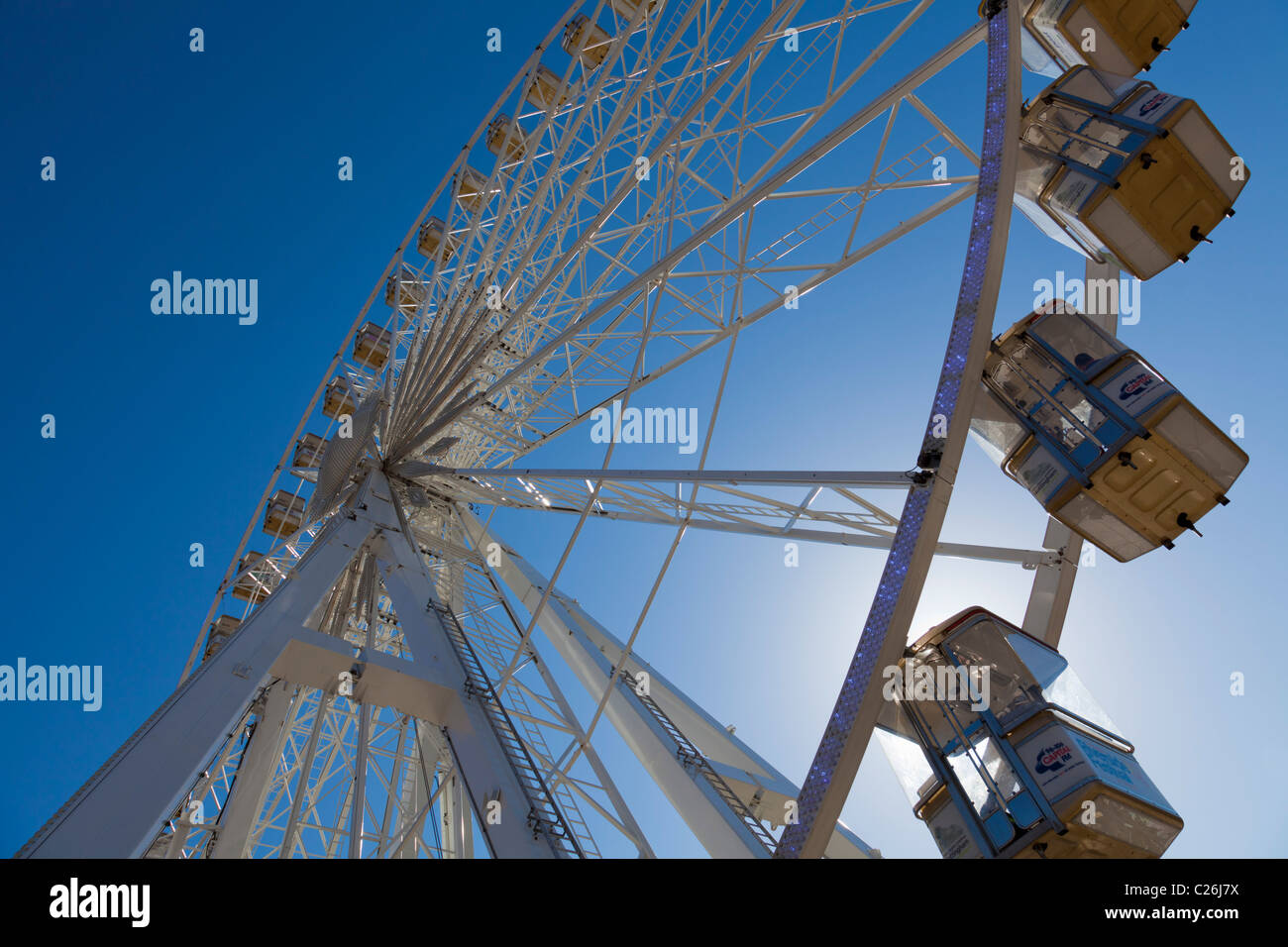 Riesenrad fahren im alten Markt Quadrat Nottingham Stadtzentrum Nottinghamshire England UK GB EU Europa Stockfoto