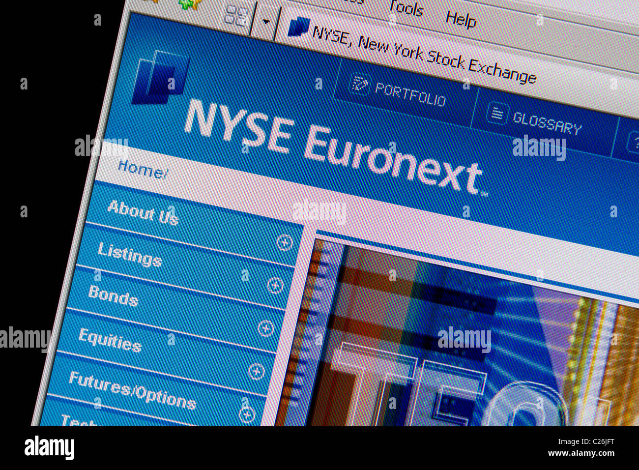 NYSE-Webseite Stockfoto