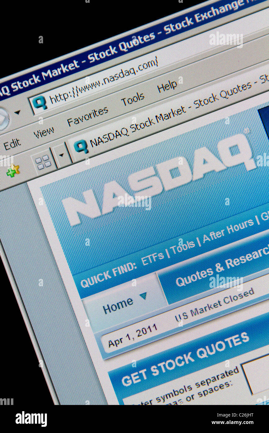 NASDAQ Stock Exchange-website Stockfoto