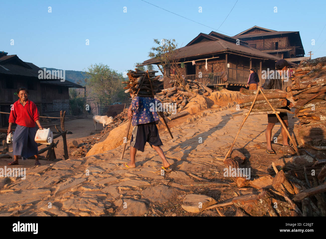 Treck von Nahmsen nach Hsipaw. Nördlichen Shan Staat. Myanmar Stockfoto