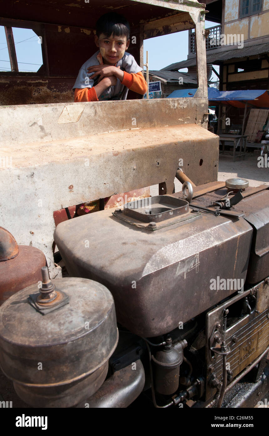 Burmesische LKW. Hsipaw. Nördlichen Shan Staat. Myanmar Stockfoto