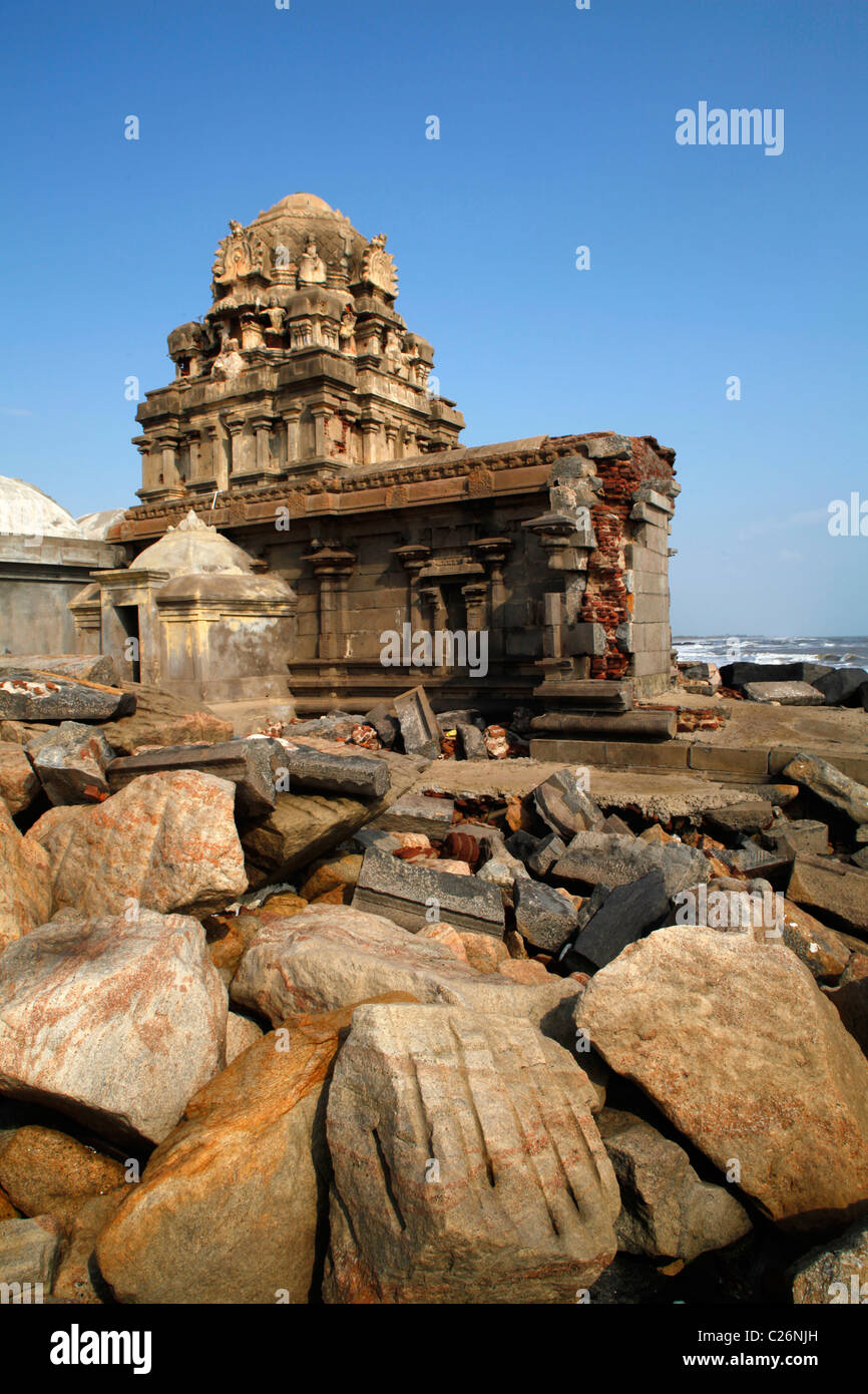 Der alte Shore Tempel in Tranquebar eine alte dänische Kolonie in Tamil Nadu, Indien Stockfoto