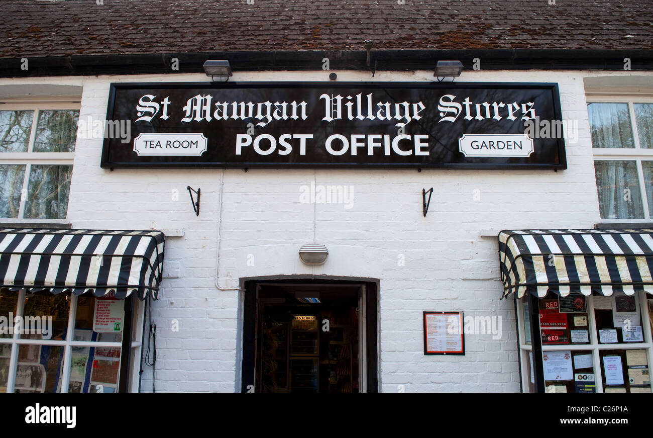 Die Dorf-Post an St.Mawgen in der Nähe von Newquay in Cornwall, Großbritannien Stockfoto