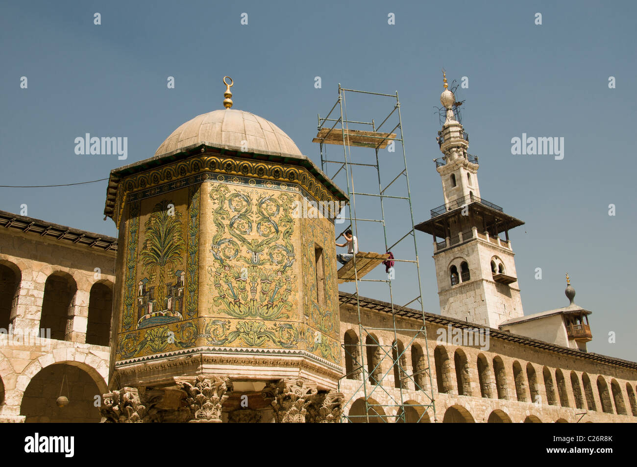 Umayyad Moschee Moslem Altstadt Damaskus Syrien Stockfoto