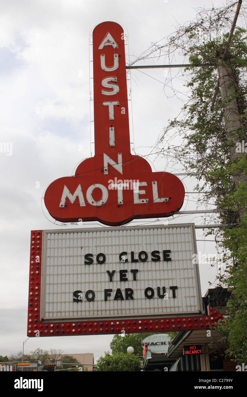 Austin Motel-Schild auf der South Congress Avenue in Austin, Texas Stockfoto