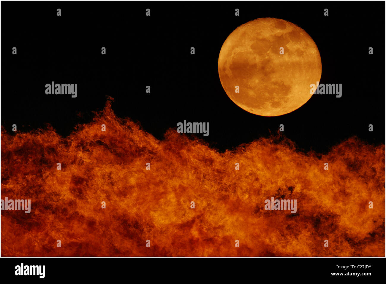 Mond-Feuer Stockfoto