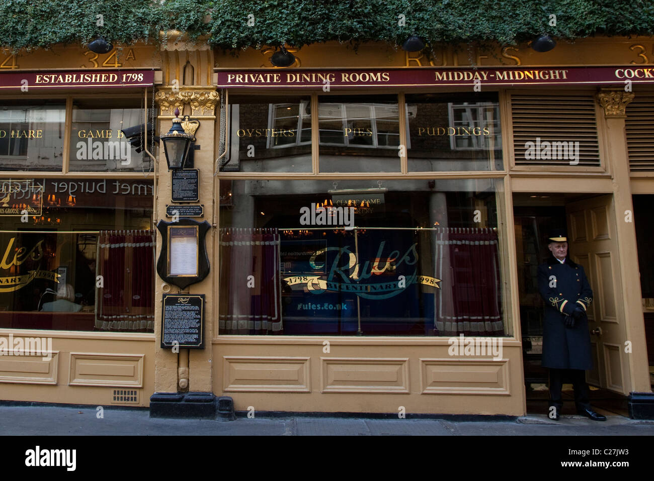 Regeln-Restaurant in Covent Garden in London Stockfoto