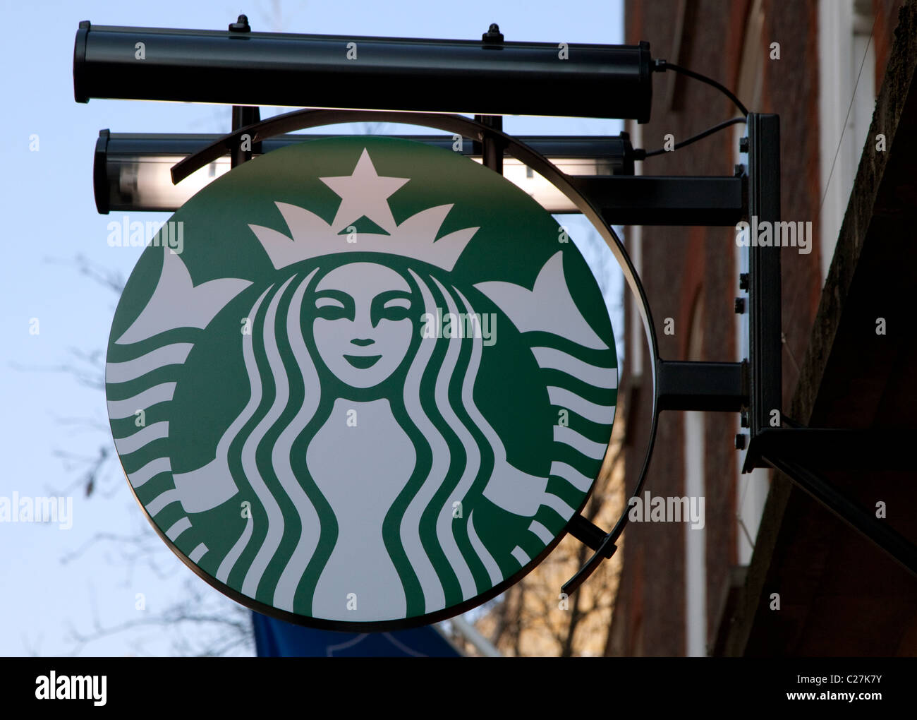 Neues Starbucks Coffee Logo hat keinen Namen Stockfoto