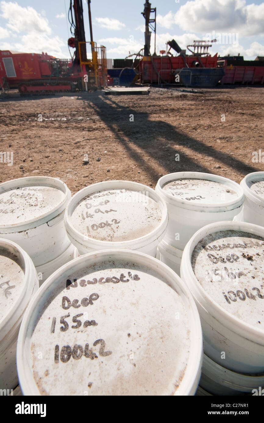 Ein Geothermie-Projekt von der Newcastle University, Dept of Energy and Climate Change finanziert. Stockfoto