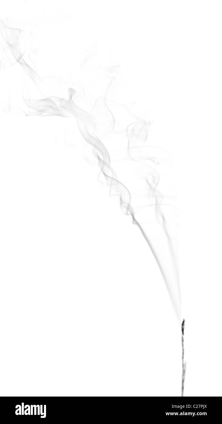 abstrakte Rauchmuster isoliert auf weißem Hintergrund Stockfoto