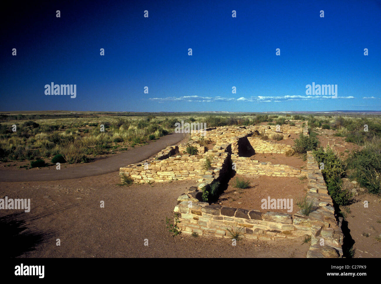 Puerco Pueblo, versteinerte Wald Nationalpark, Holbrook, Arizona, USA, Nordamerika Stockfoto