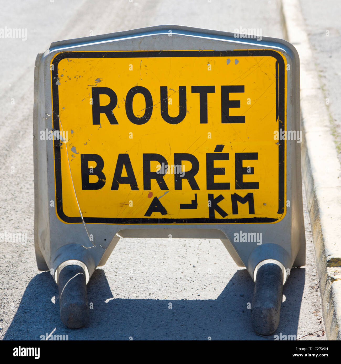Route Barree - geschlossen Verkehrszeichen Frankreich Europa ...