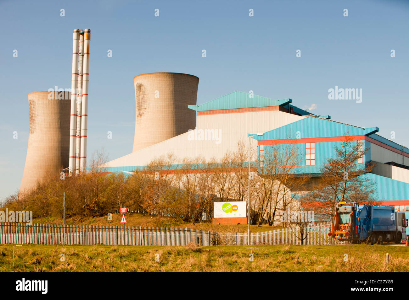 Energie aus Abfall Pflanze angeheizt durch die Verbrennung von Hausmüll in Billingham auf Teeside, UK. Stockfoto