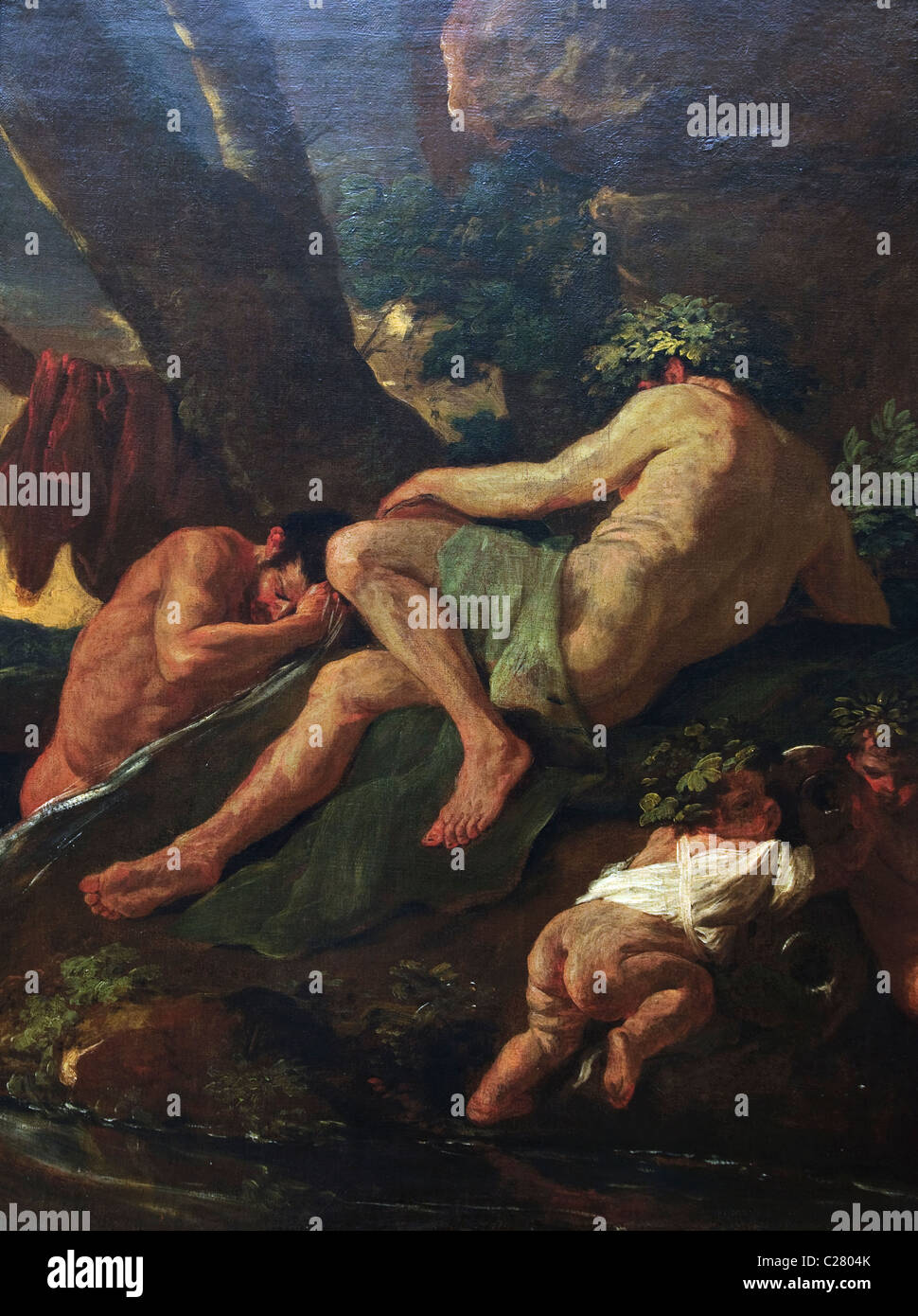 Detail: Midas waschen an der Quelle des Paktolos, ca. 1627 von Nicolas Poussin, Stockfoto