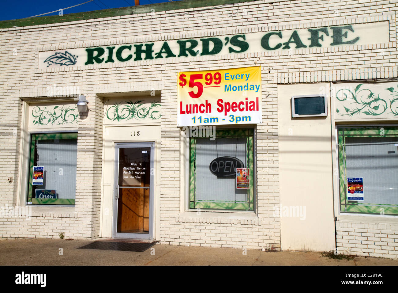 Richards Cafe, ein Geschäft in Selma, Alabama, USA. Stockfoto