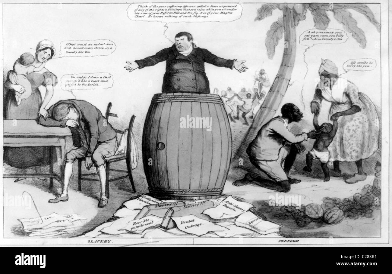 Historische Abbildung von Sklaverei und Freiheit, Amerika Stockfoto