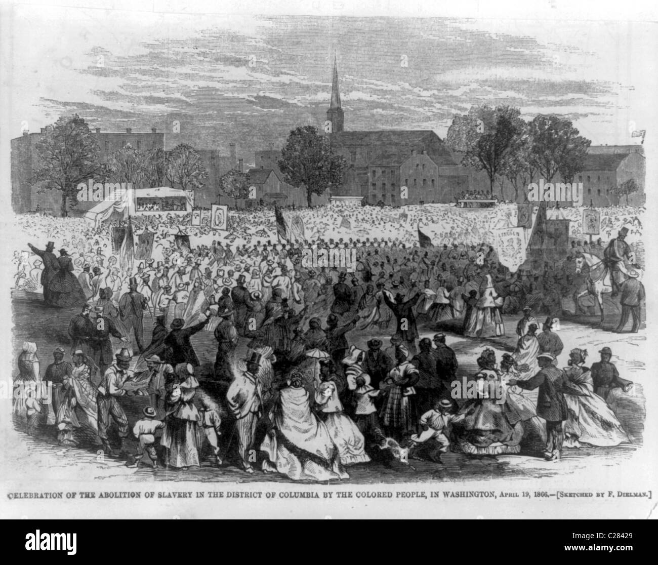 Feier der Abschaffung der Sklaverei im District Of Columbia durch die farbigen Leute in Washington, 19. April 1866 Stockfoto