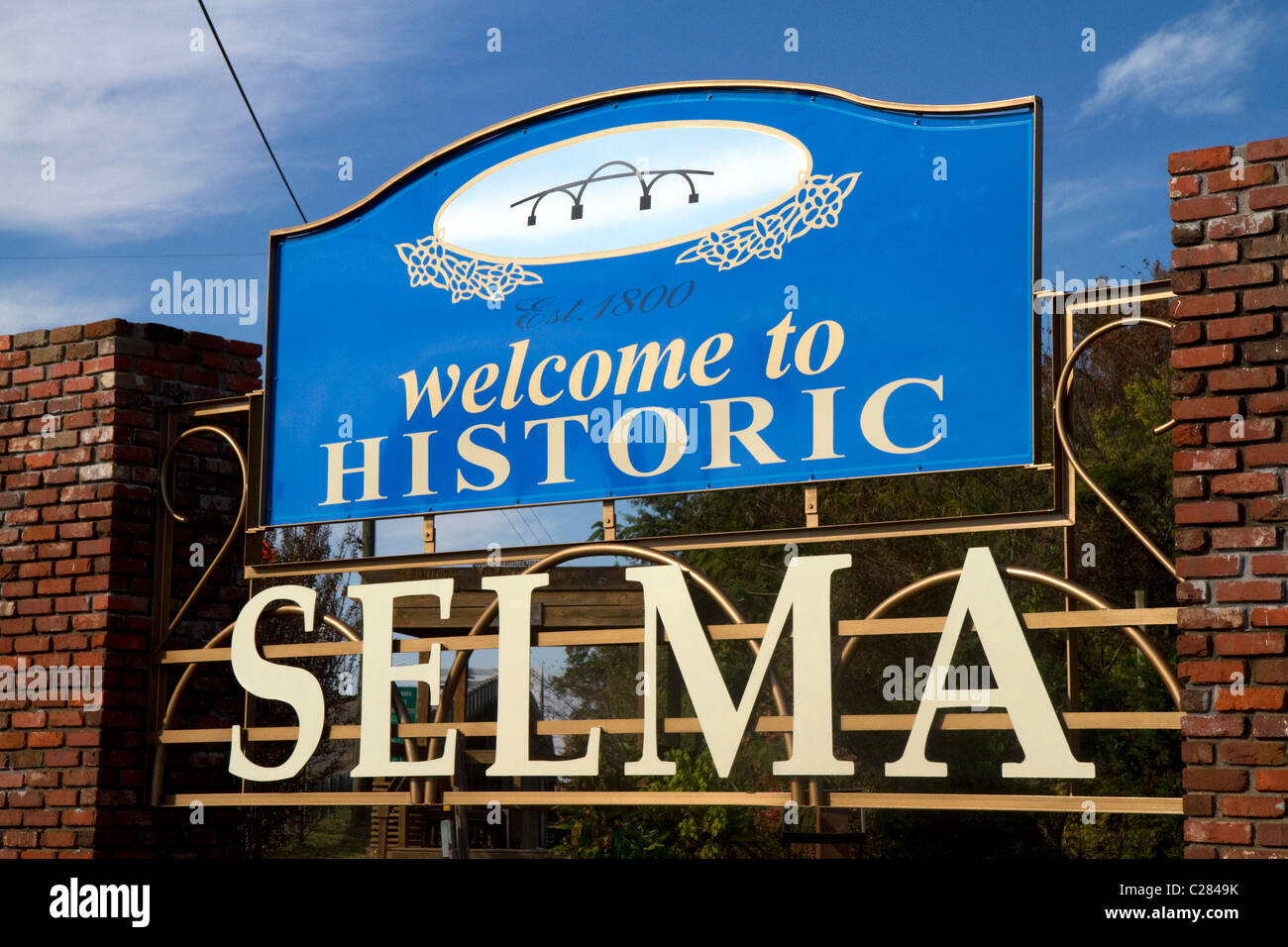 Melden Sie willkommen im historischen Selma, Alabama, USA. Stockfoto