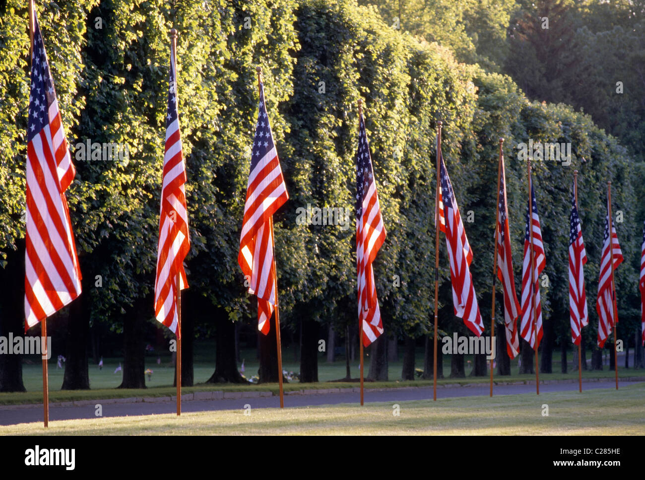 Old Glory, Flagge der Vereinigten Staaten von Amerika, fliegen auf der Fourth Of July Stockfoto