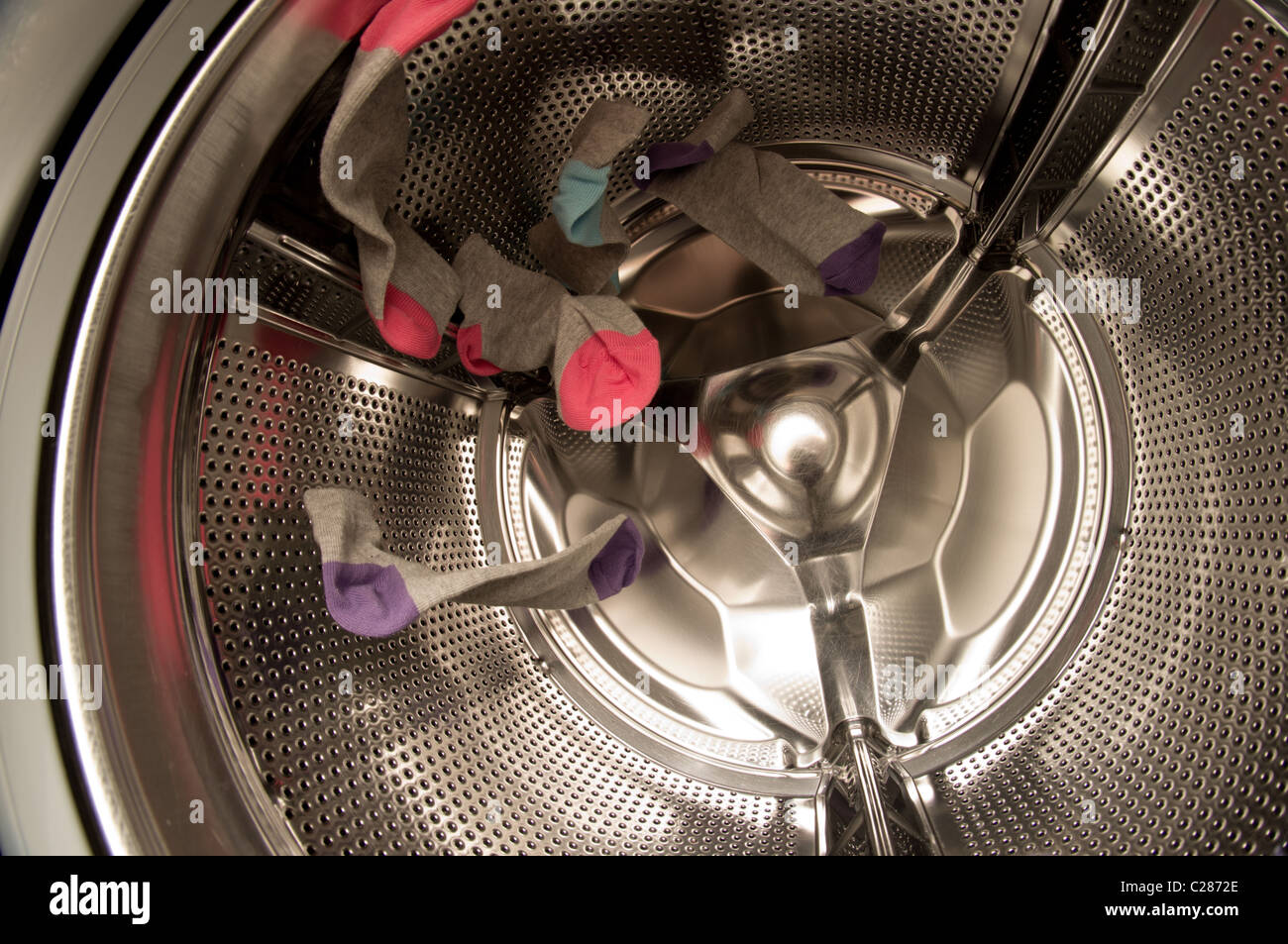 Socken in der Waschmaschine Stockfotografie - Alamy