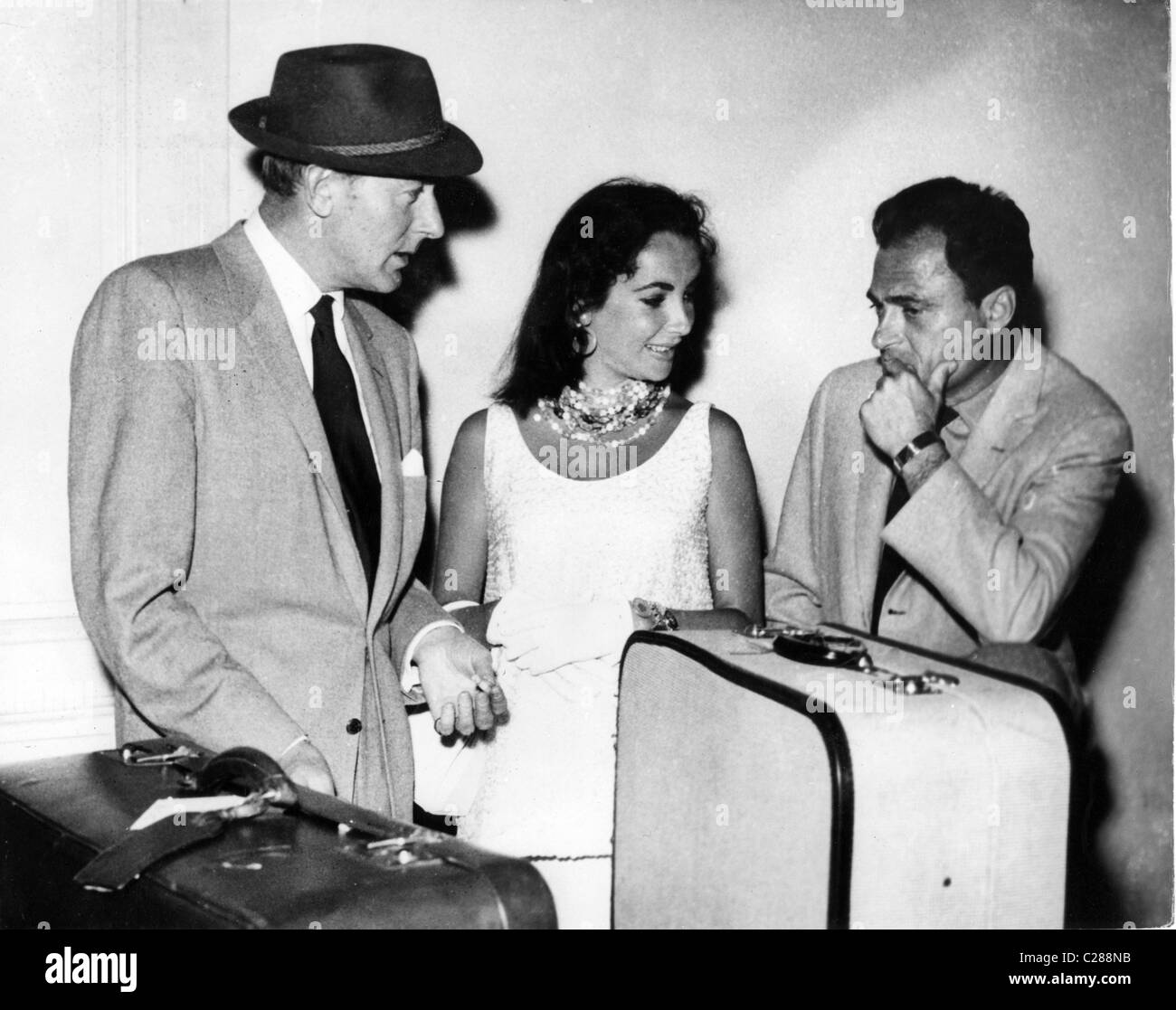 Schauspielerin Elizabeth Taylor, Michael Wilding und Mike Todd Stockfoto