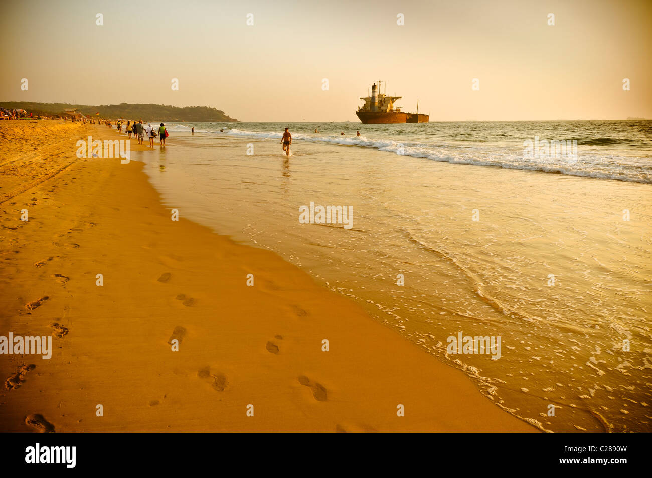 Candolim Strand, Nord-Goa, Indien Stockfoto