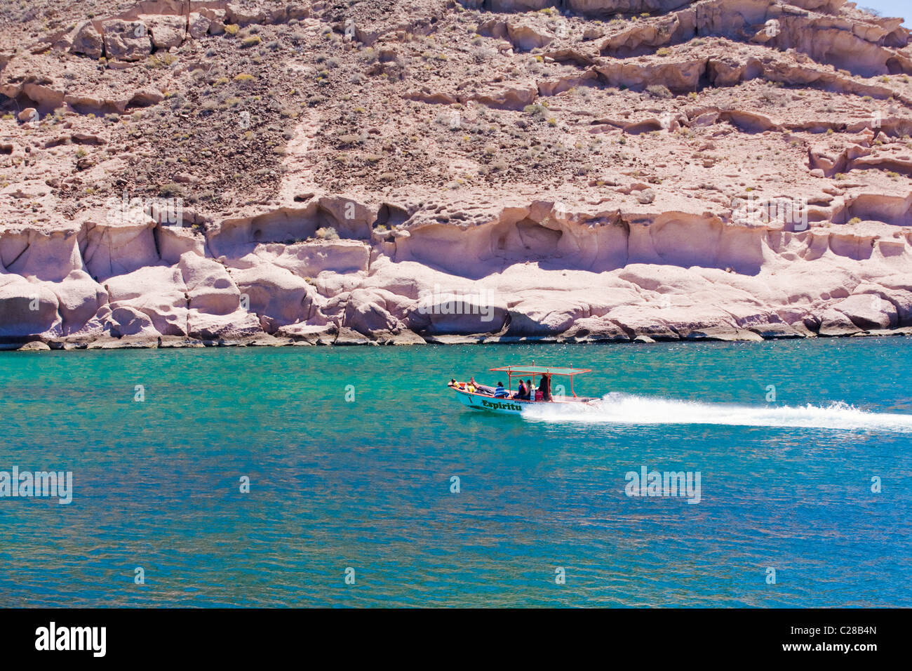 Touristenboot, Golf von Kalifornien (Sea of Cortez), Baja California, Mexiko. Stockfoto