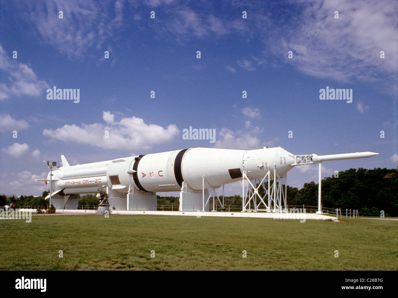 Rakete auf dem Display an der John F. Kennedy Space Center, Florida, USA Stockfoto