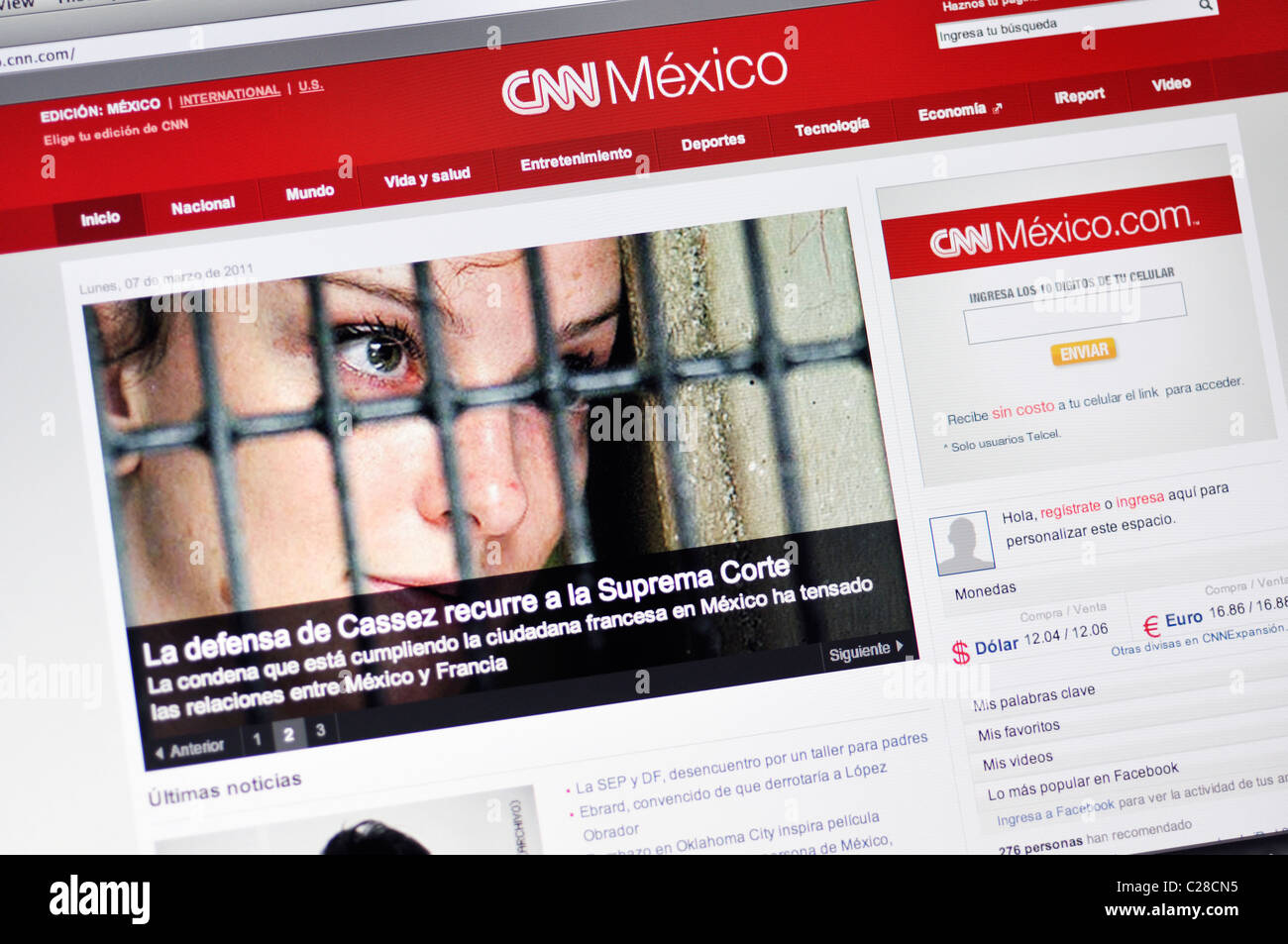 CNN Online-Nachrichtenportal - Mexiko Stockfoto