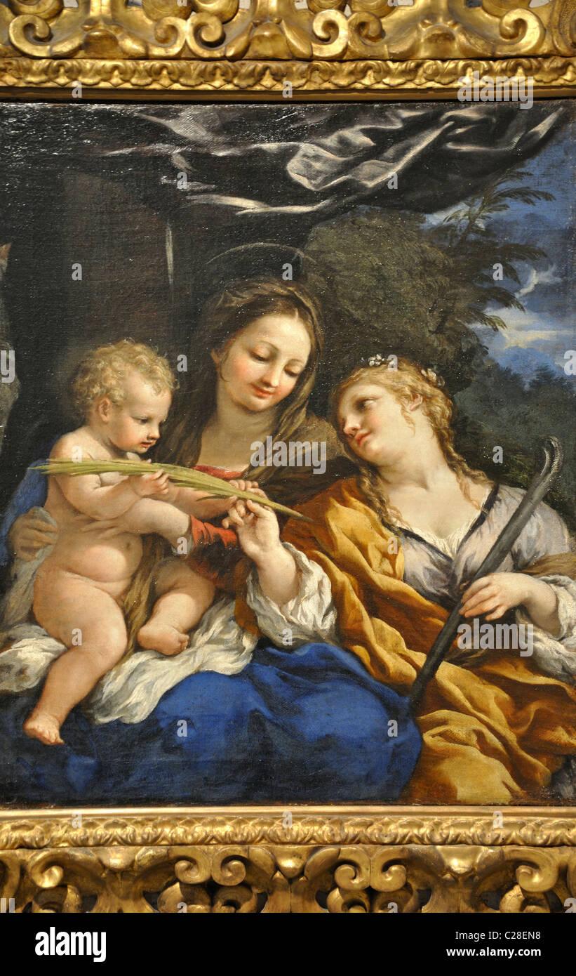 Die Madonna mit Kind und Heiligen Martina von Pietro da Cortona Stockfoto