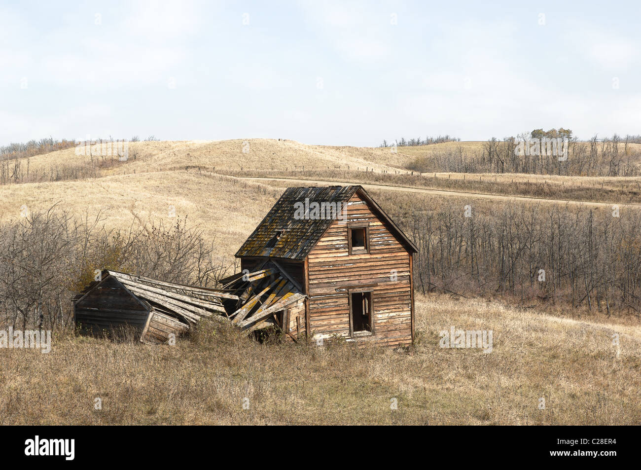 Eine alte verlassene Landhaus in Alberta, Kanada. Stockfoto