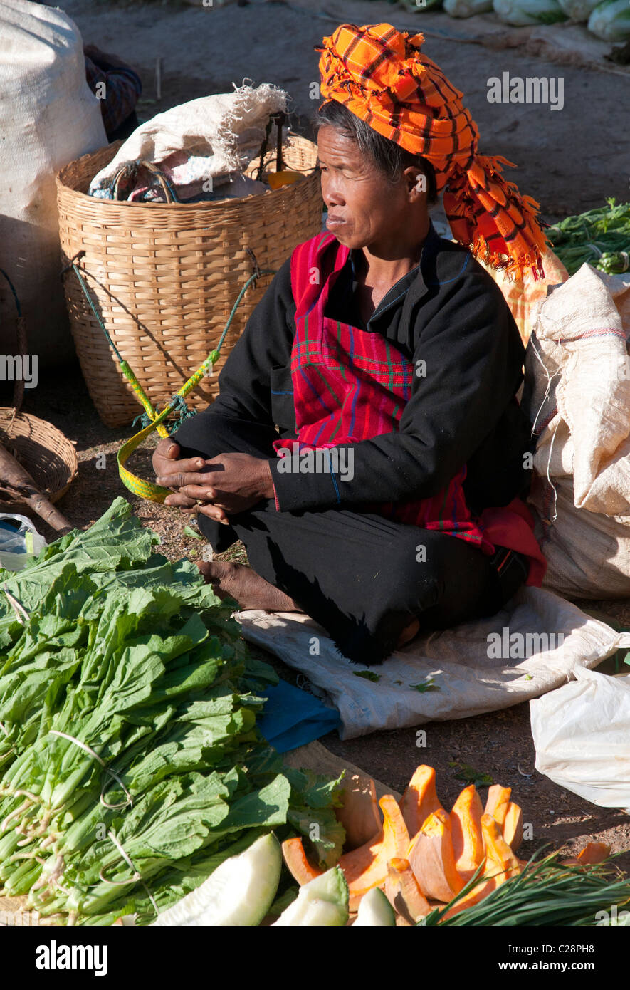 Wochenmarkt. Kalaw. Nördlichen Shan Staat. Stockfoto