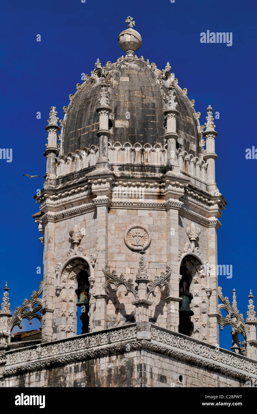 Portugal, Lissabon: Turm des Klosters des Heiligen Hieronymus in Belem Stockfoto