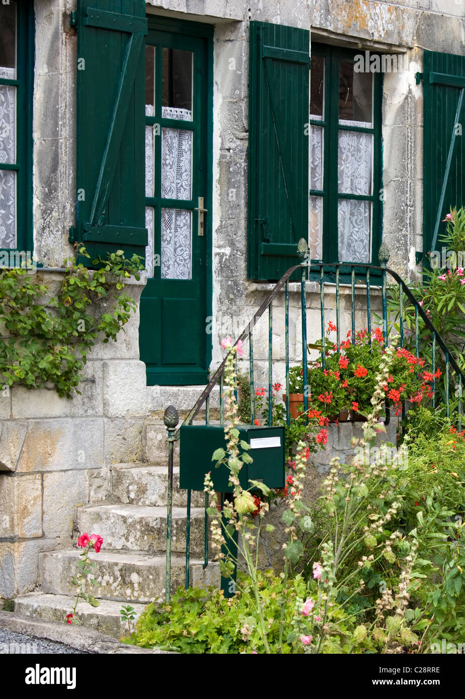 Typisch französische Haus im Winkel Sur L'Anglin in der Dordogne, Frankreich Stockfoto