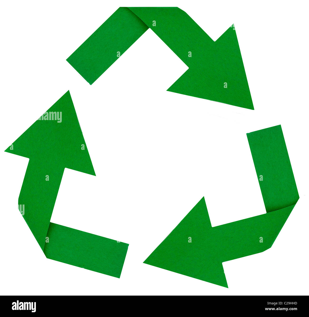 Foto von einem grünen reduzieren, wiederverwenden, erneuern, Recycling Symbol Stockfoto