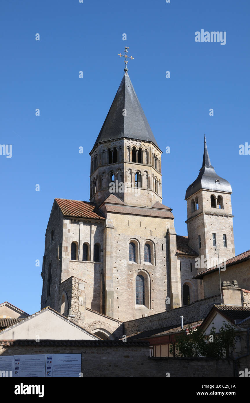 Türme von Cluny Abtei Burgund Frankreich Stockfoto