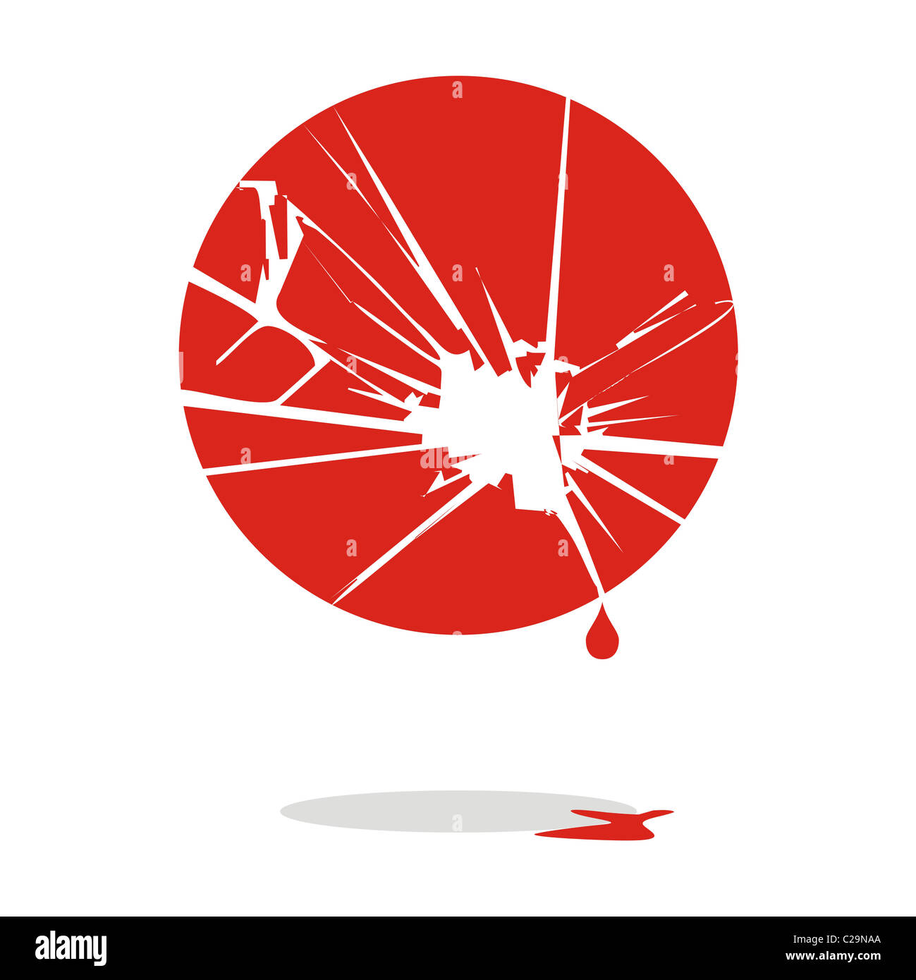 Japan Flagge zerrissen und Blutungen für eine Katastrophe. Stockfoto