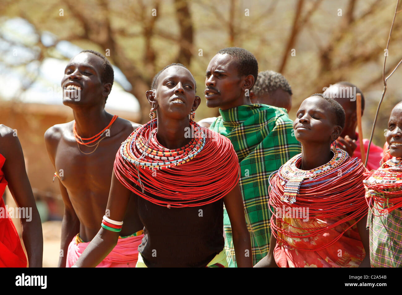 Dorfbewohner Samburu, Kenia Stockfoto