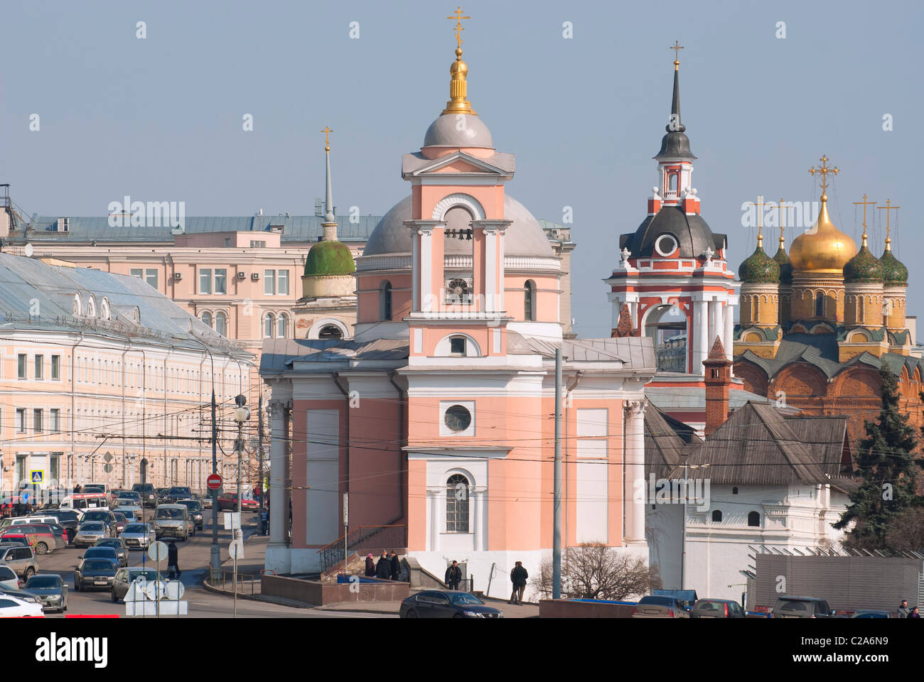 Viele russische orthodoxe Kirchen im Zentrum von Moskau Stockfoto