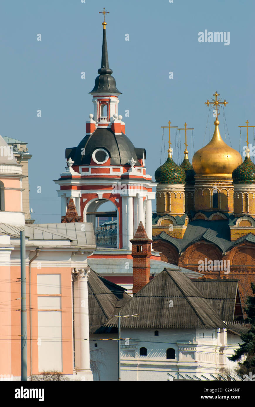 Viele russische orthodoxe Kirchen im Zentrum von Moskau Stockfoto