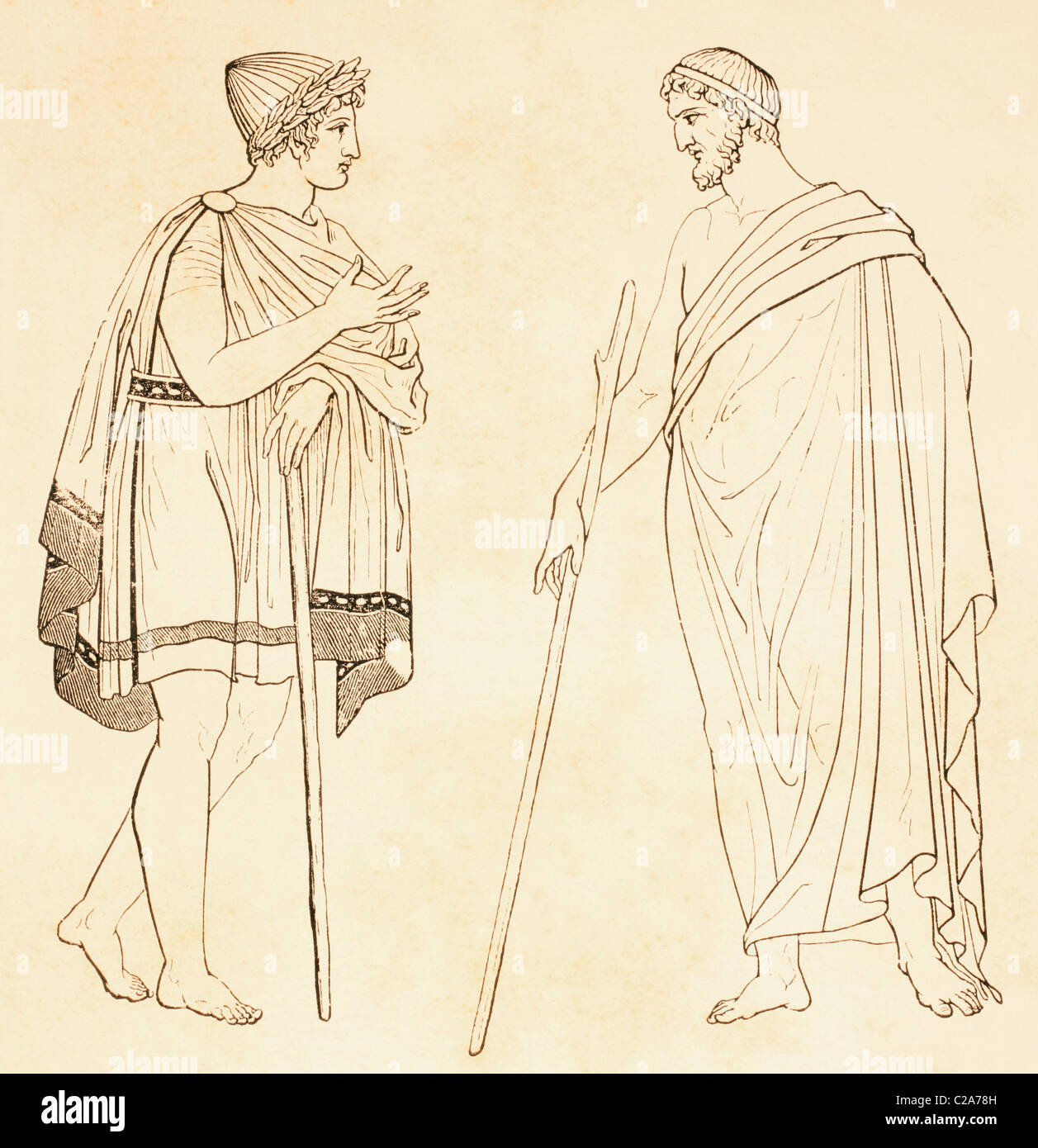 Alten Athener philosophischen Ideen austauschen. Stockfoto