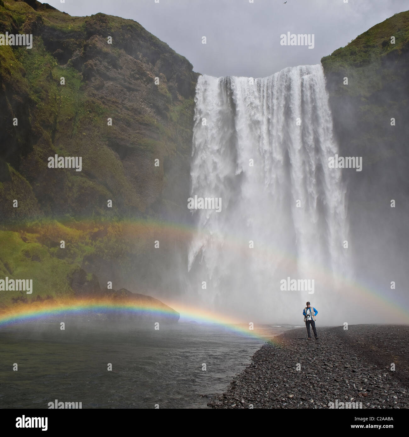 Skogafoss Wasserfälle, Island Stockfoto