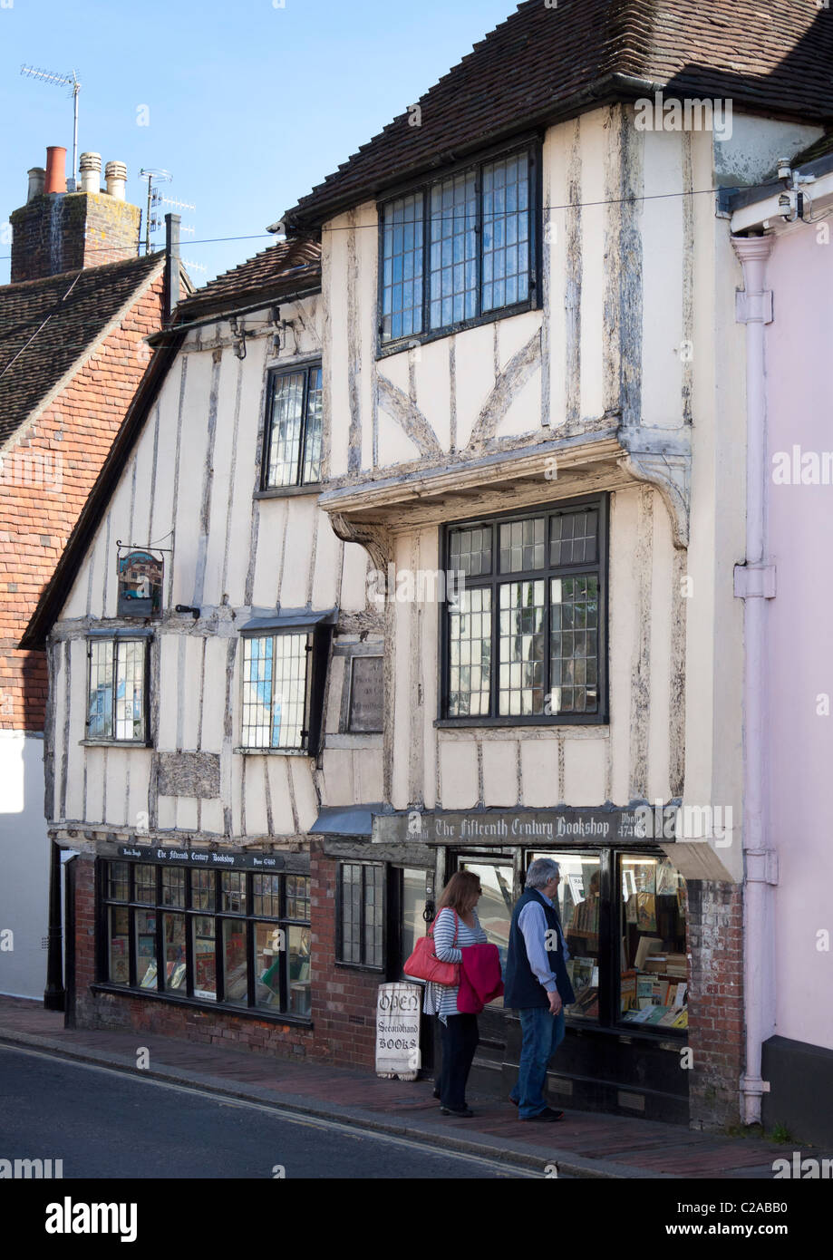 Die fünfzehnte Jahrhundert Buchhandlung in Lewes East Sussex Stockfoto