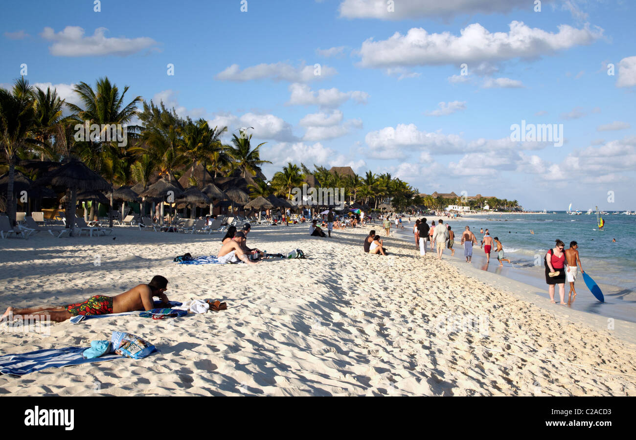 Der Strand von Playa Del Carmen Yucatan Mexiko Stockfoto