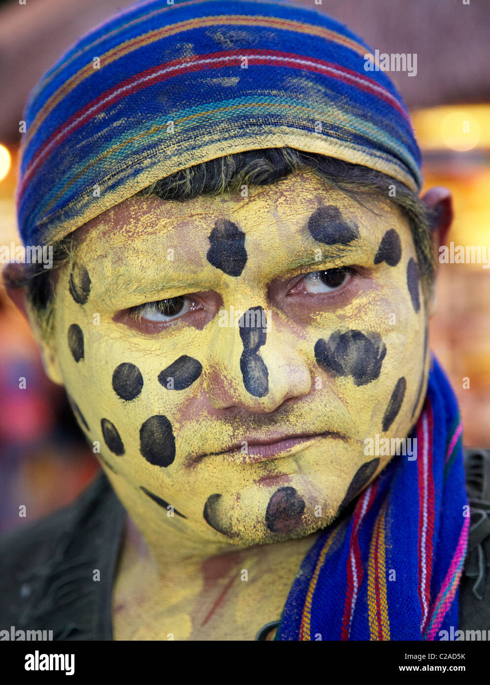 Mann In eine hässliche Maske Playa Del Carmen Yucatan Mexiko Stockfoto