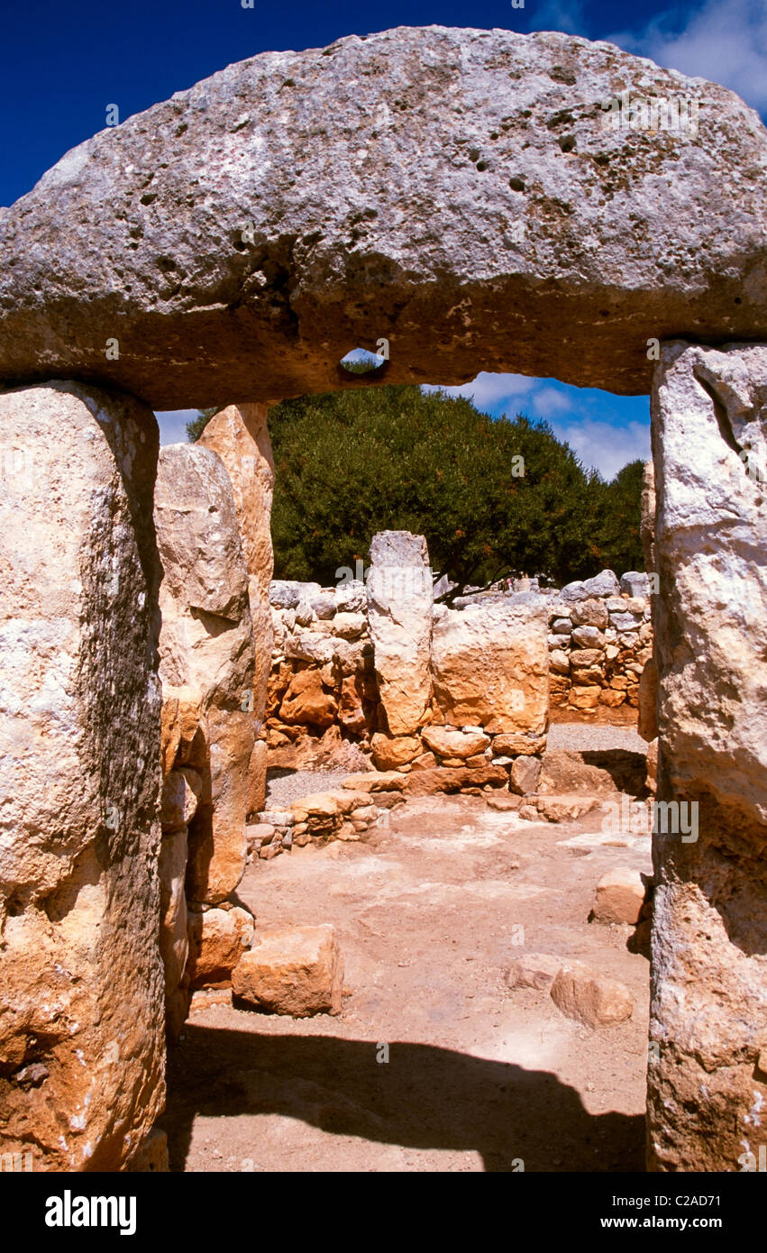 Talayotischen archäologische Stätte der Torre d En Gaumes in der Nähe von Alaior Menorca spanischen Balearen Stockfoto