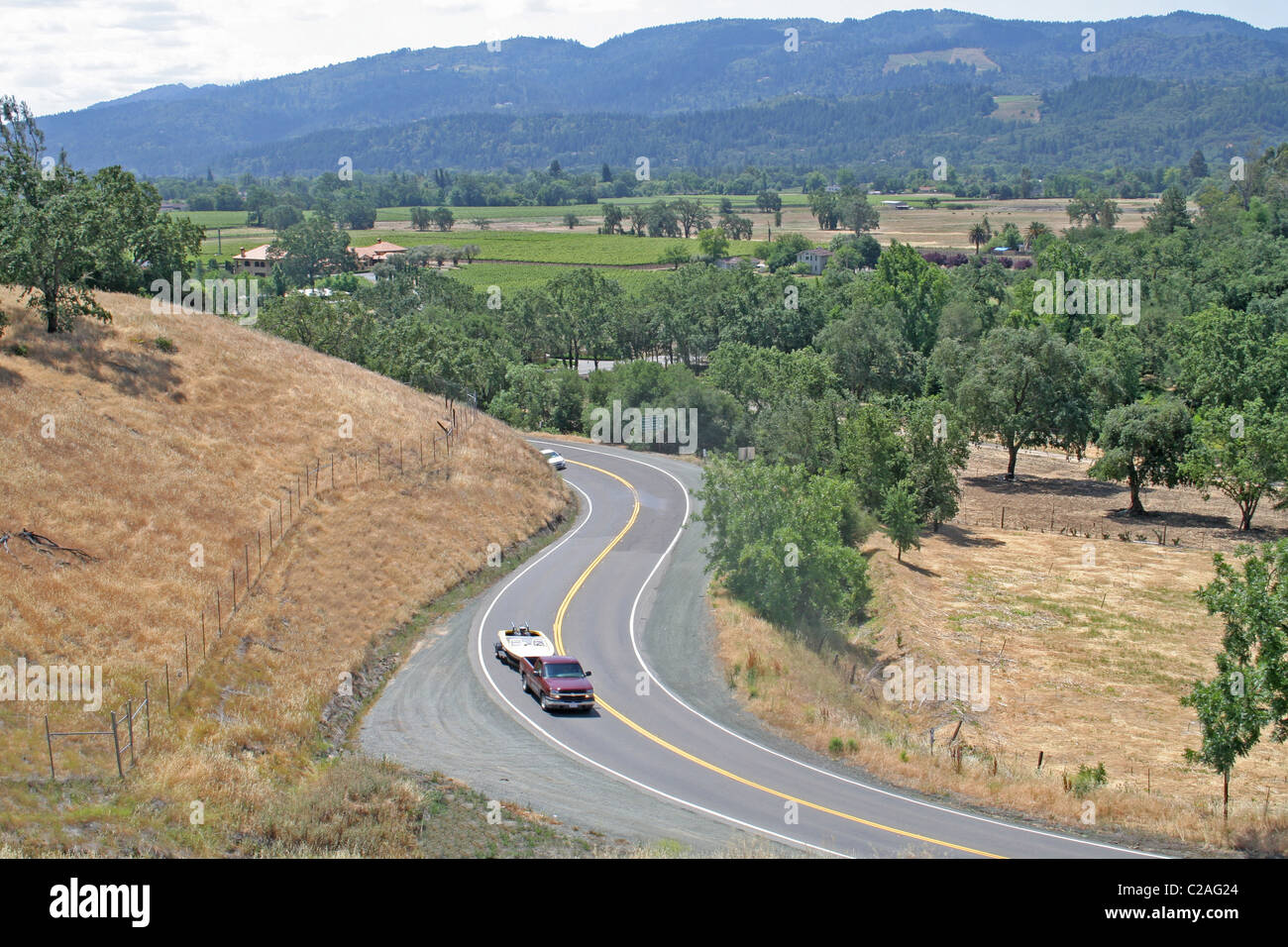 Verkehr auf der Autobahn 29 Calistoga California Stockfoto