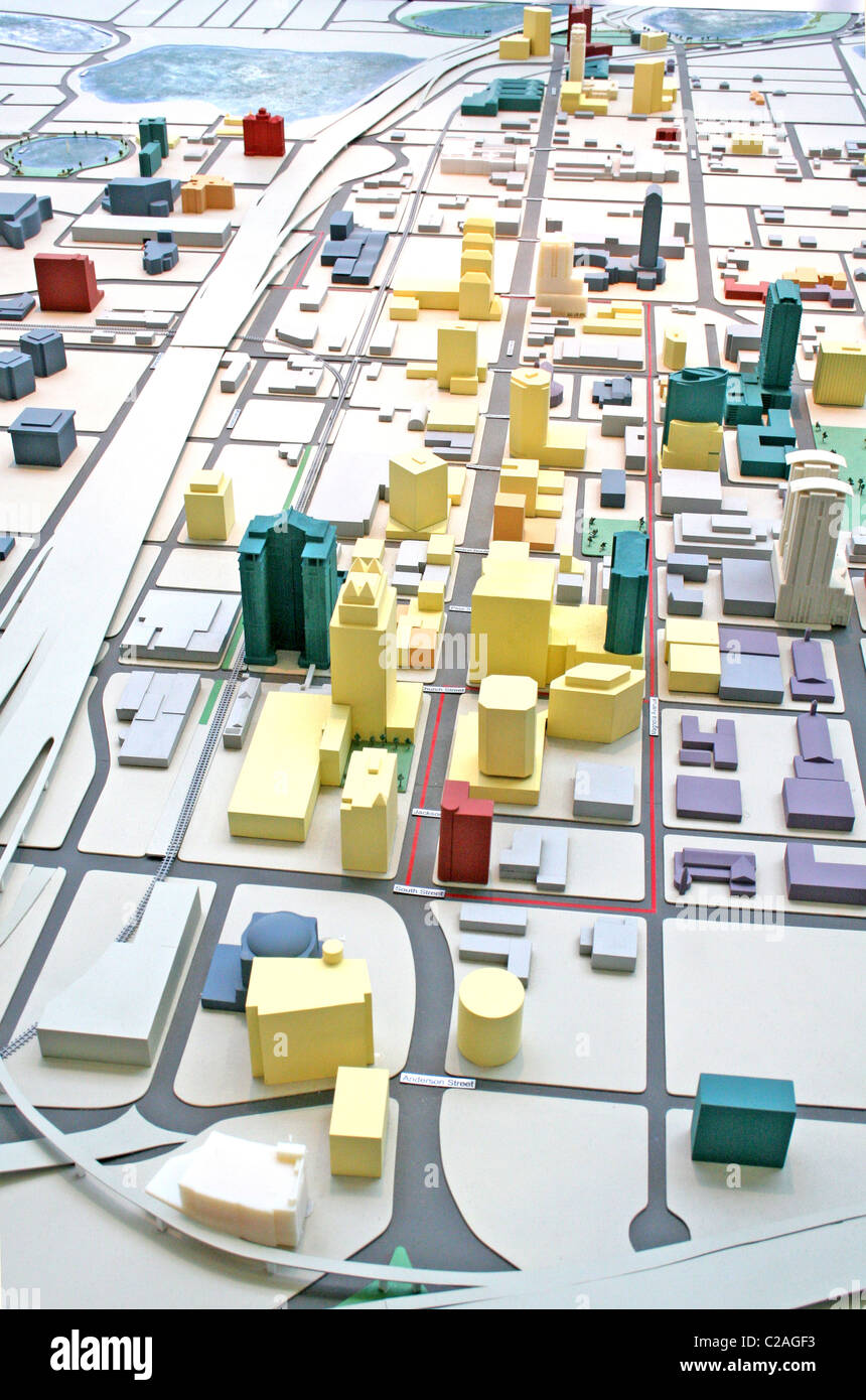 Stadt-Modell im Visitors Center, Innenstadt von Orlando Florida Stockfoto