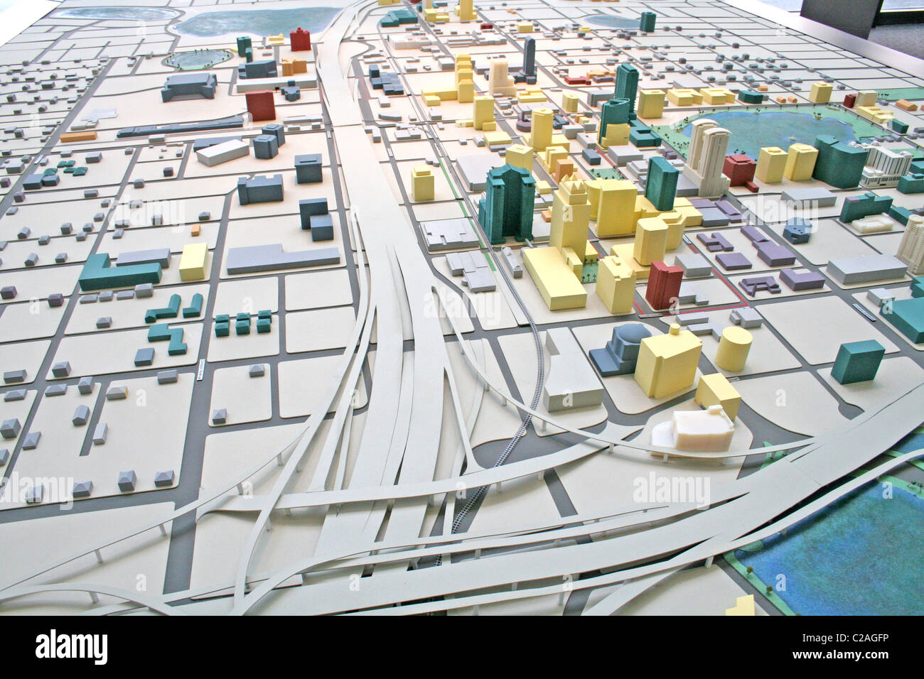 Stadt-Modell im Visitors Center, Innenstadt von Orlando Florida Stockfoto